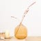Hello Honey® 8" Amber Modern Round Tinted Glass Vase